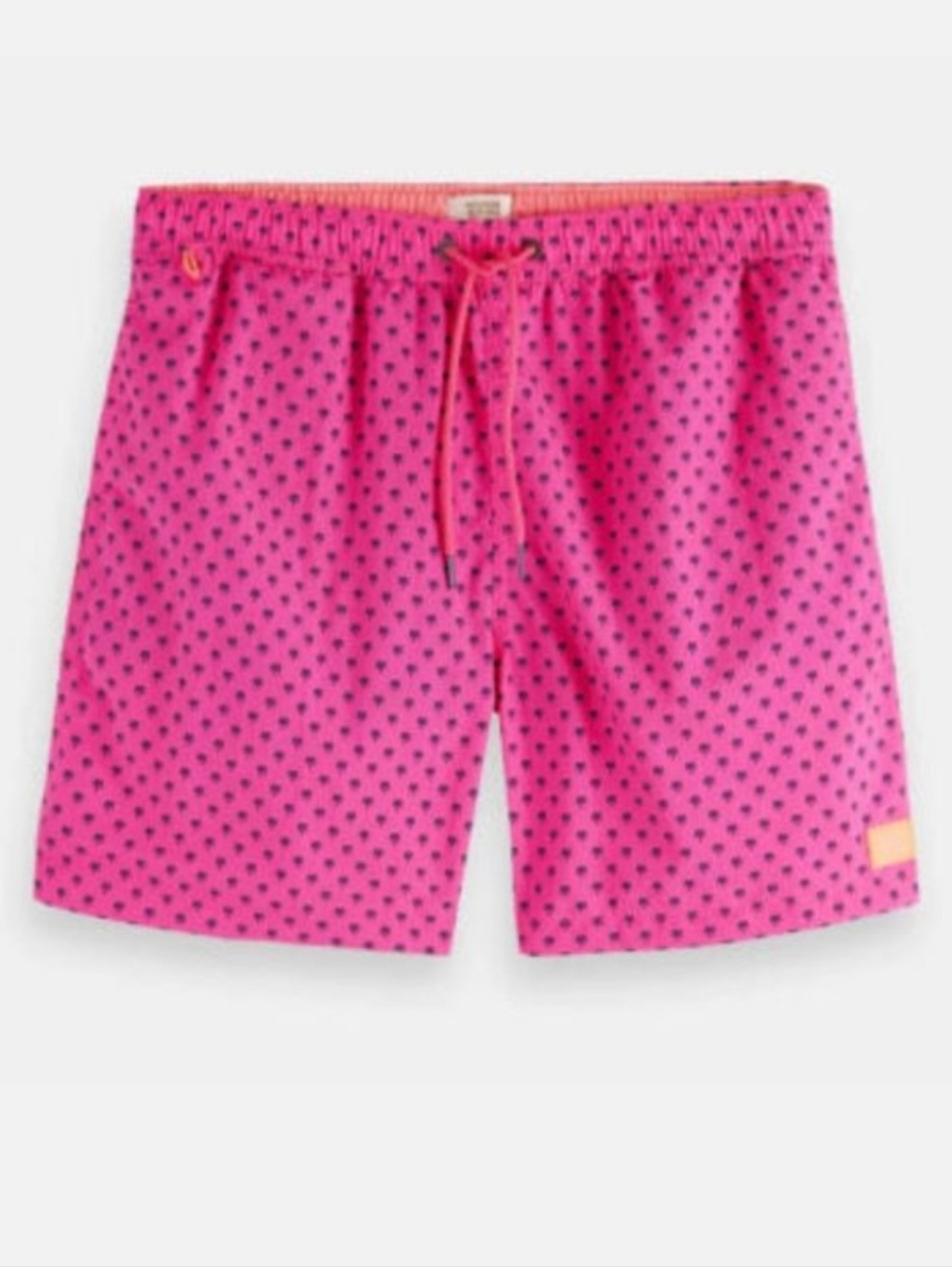 Scotch & Soda Mid-length Printed Swim 5" Shorts in Pink Size XL